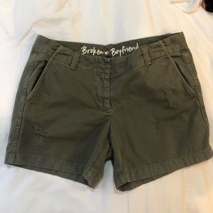 J crew broken in boyfriend shorts